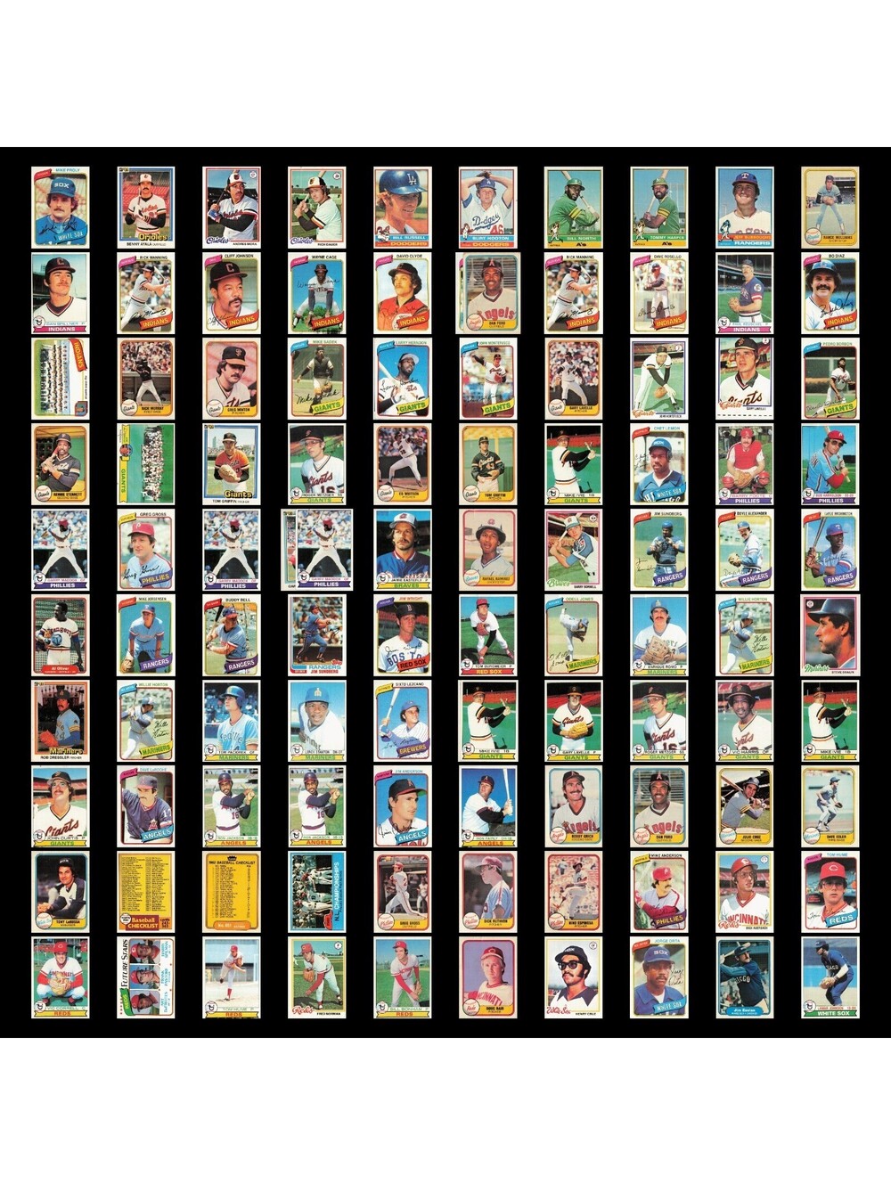100+ Vintage 1970s-80s Baseball Card Lot MLB Topps Fleer